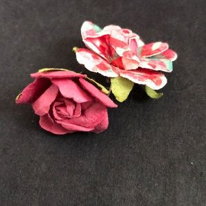 Pink Flower Earrings